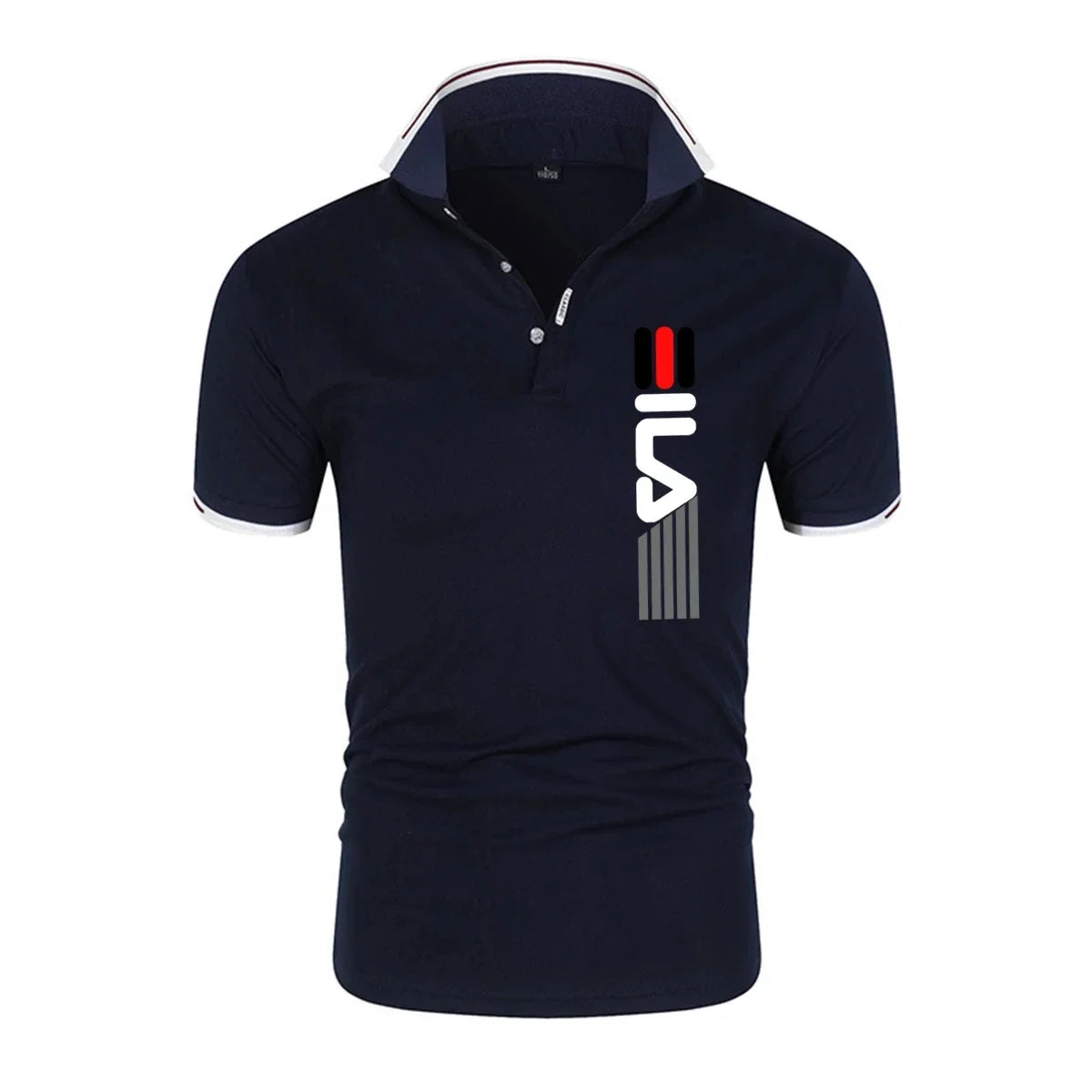 Summer 2025 new arrivals: Men's POLO shirts with lapel, casual and fashionable business print short-sleeved polo shirts