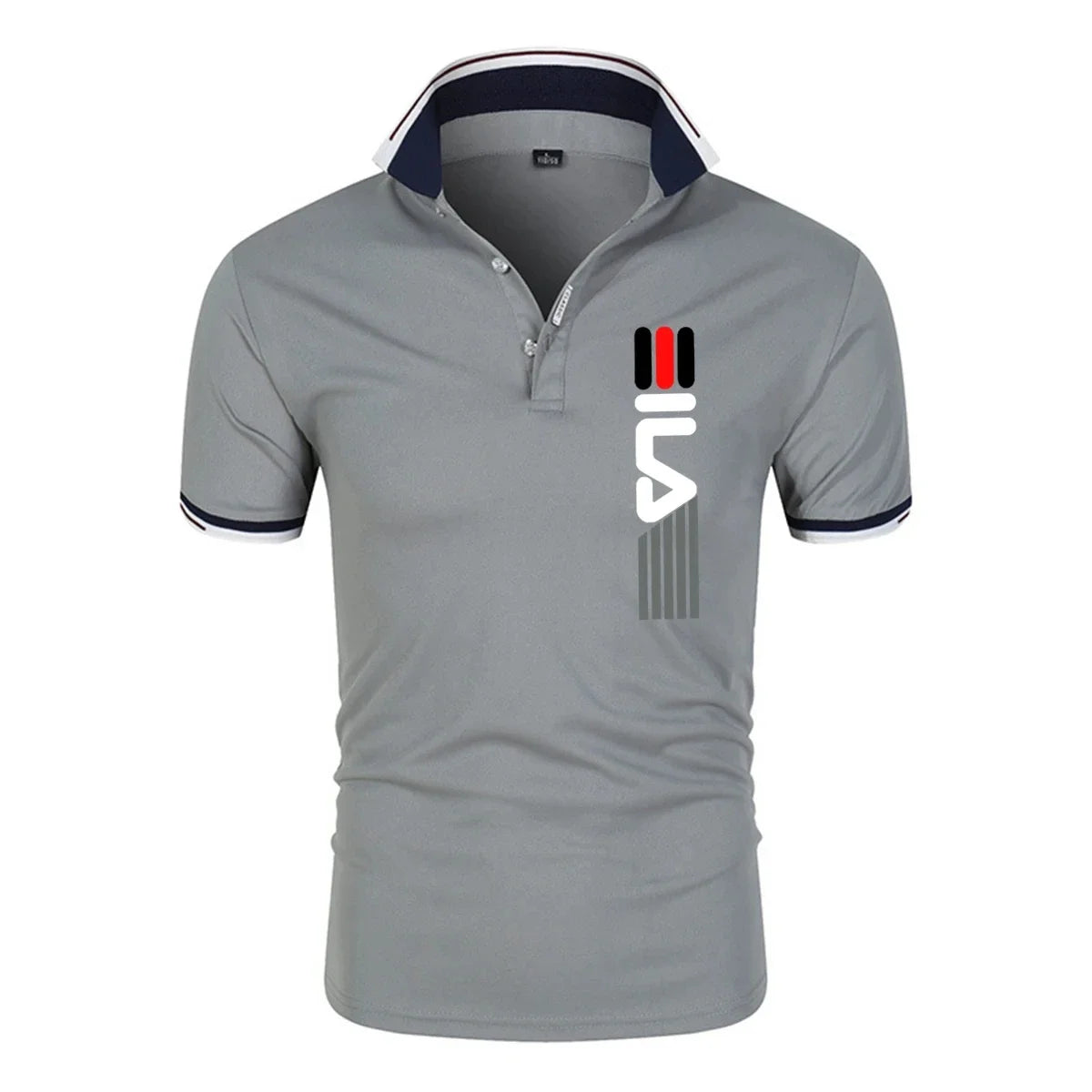 Summer 2025 new arrivals: Men's POLO shirts with lapel, casual and fashionable business print short-sleeved polo shirts