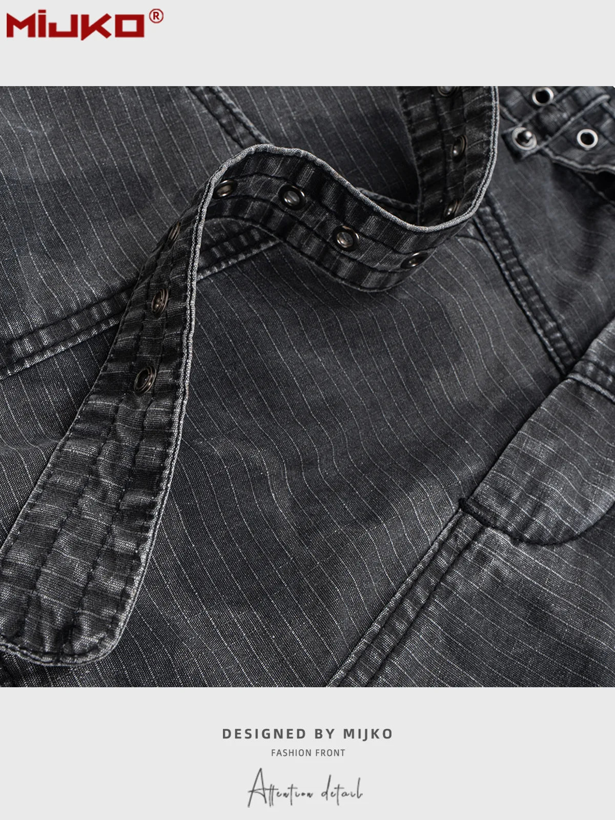 MIJKO Cargo Pants Straight Work Pants Heavy Fermented Washed Old Streamers Casual Men's And Women's Clothing