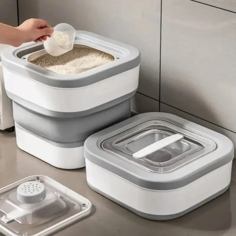 Food Storage Container Collapsible Dog Food Container with Sealing Lid,  Suitable for Dry Food for Dogs, Cats Other Pet Foods