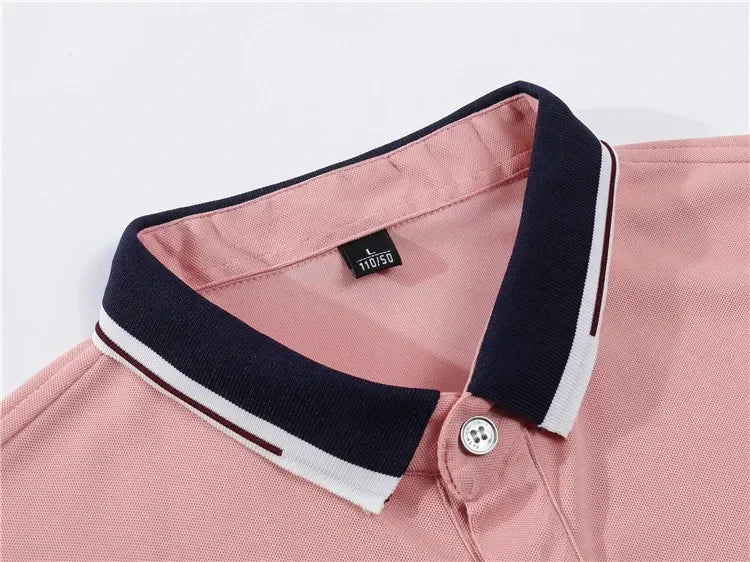 Summer 2025 new arrivals: Men's POLO shirts with lapel, casual and fashionable business print short-sleeved polo shirts