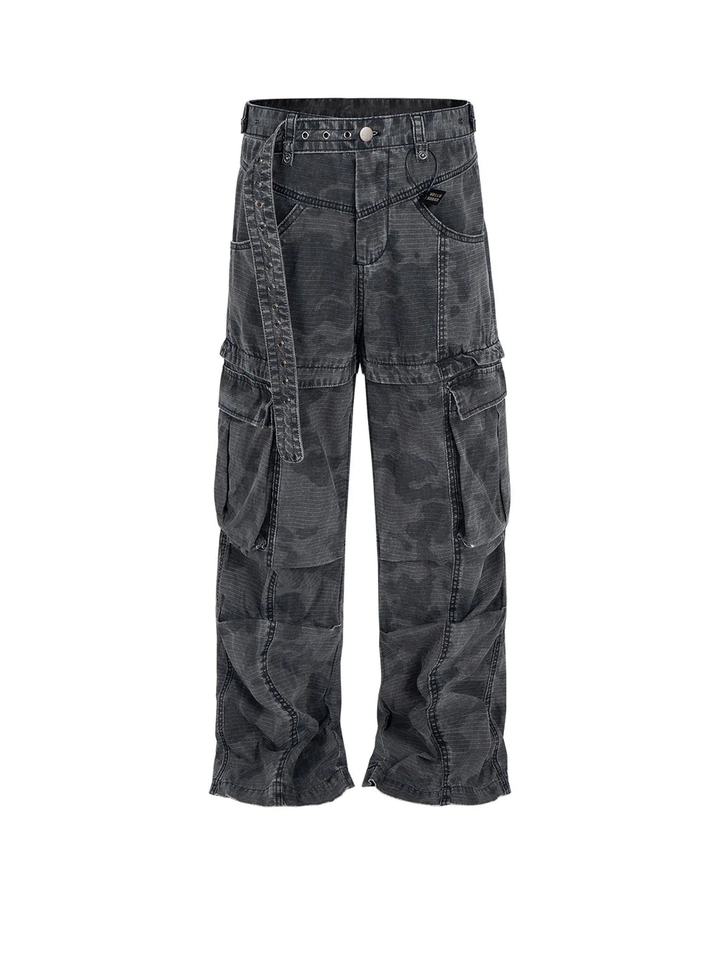 MIJKO Cargo Pants Straight Work Pants Heavy Fermented Washed Old Streamers Casual Men's And Women's Clothing