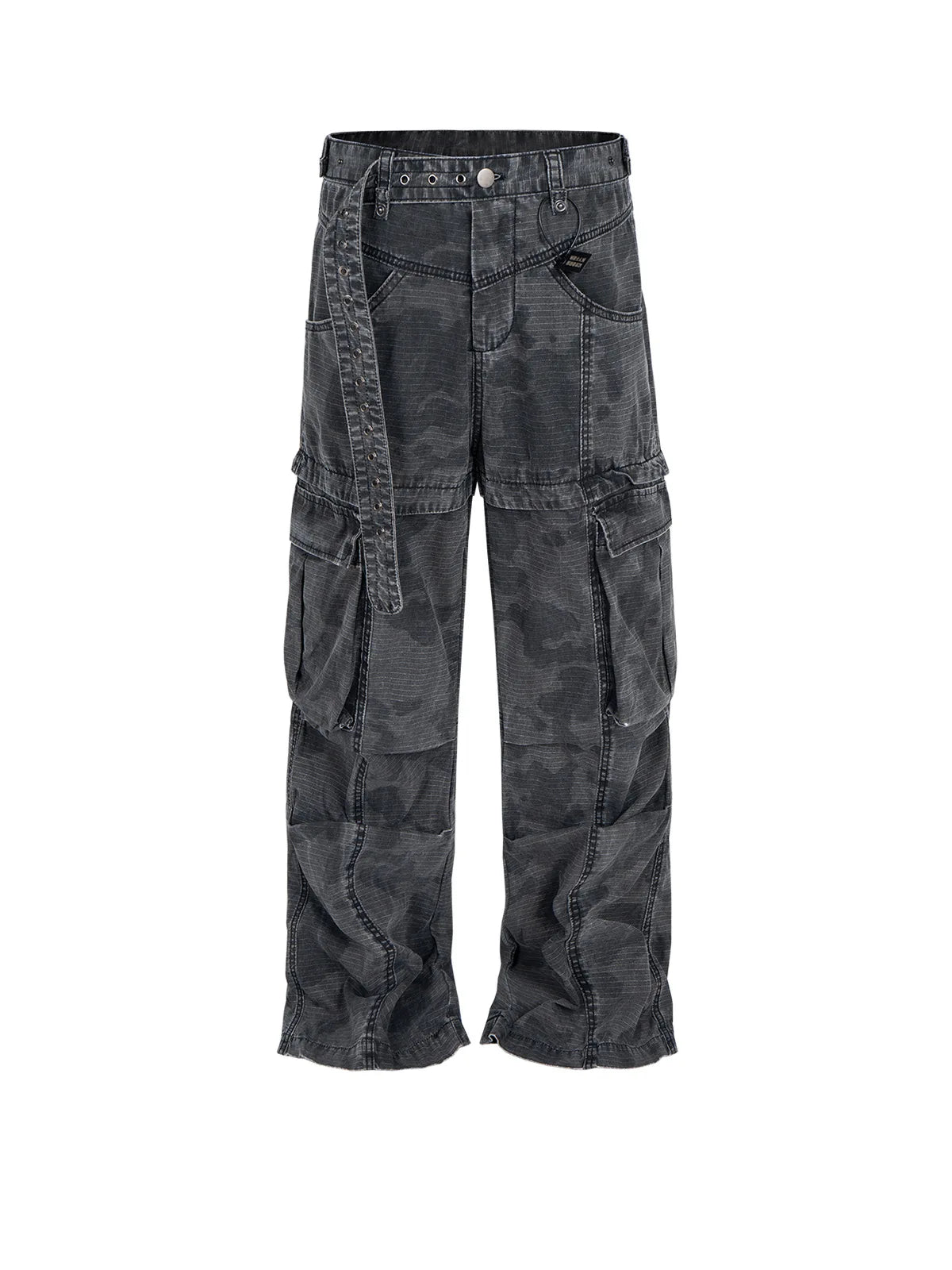 MIJKO Cargo Pants Straight Work Pants Heavy Fermented Washed Old Streamers Casual Men's And Women's Clothing