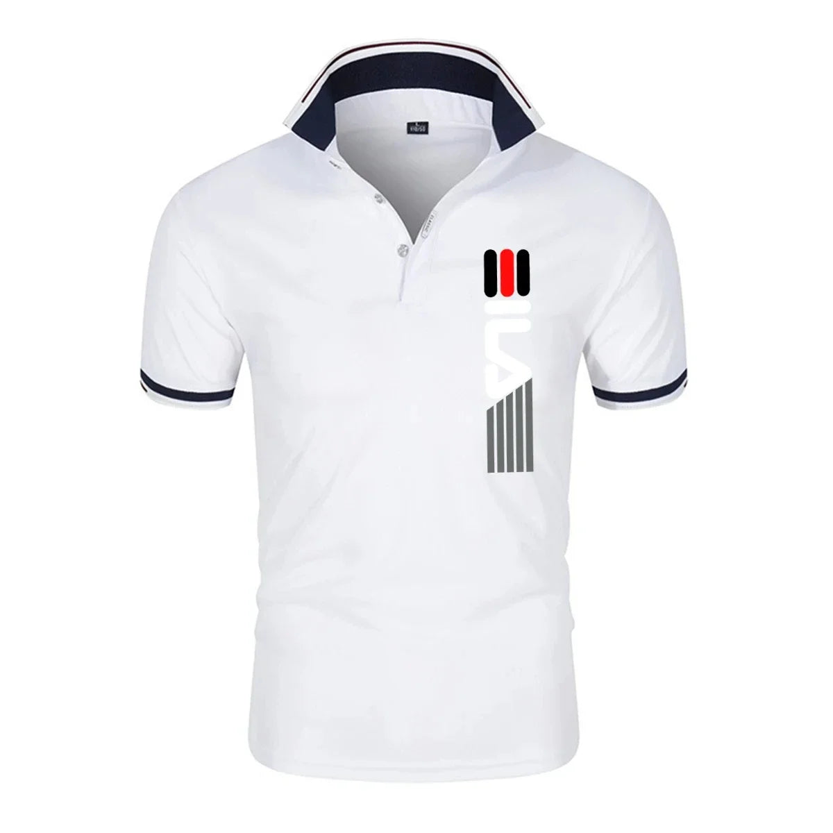 Summer 2025 new arrivals: Men's POLO shirts with lapel, casual and fashionable business print short-sleeved polo shirts