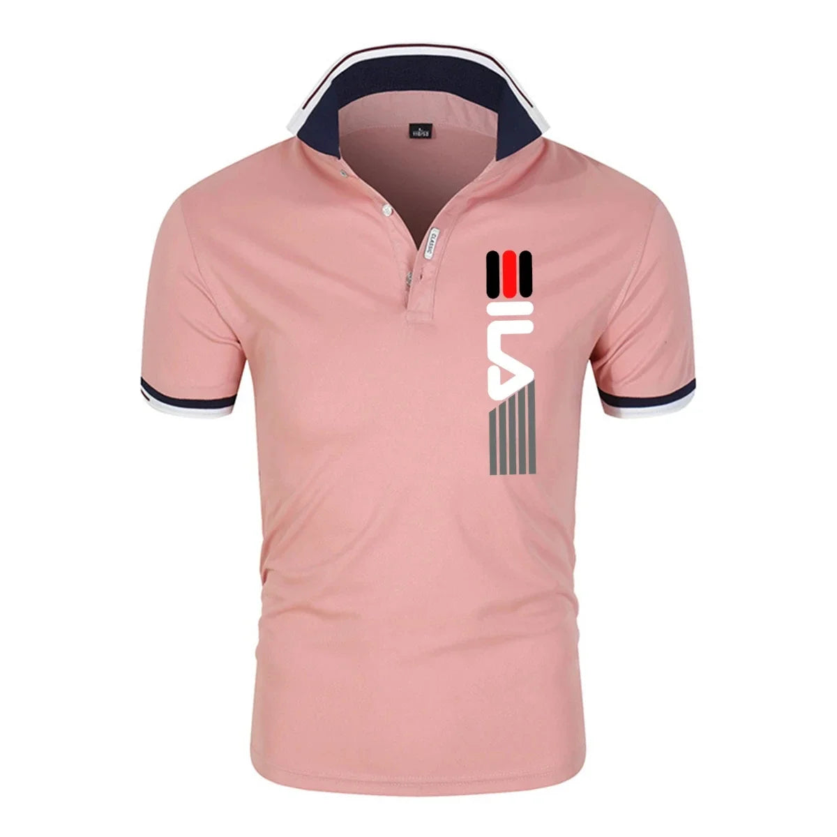 Summer 2025 new arrivals: Men's POLO shirts with lapel, casual and fashionable business print short-sleeved polo shirts