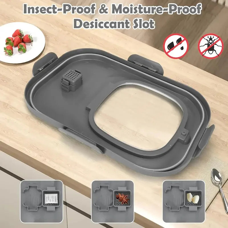 Food Storage Container Collapsible Dog Food Container with Sealing Lid,  Suitable for Dry Food for Dogs, Cats Other Pet Foods