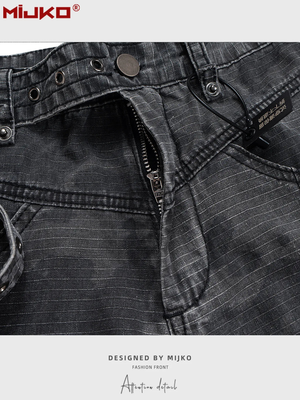 MIJKO Cargo Pants Straight Work Pants Heavy Fermented Washed Old Streamers Casual Men's And Women's Clothing
